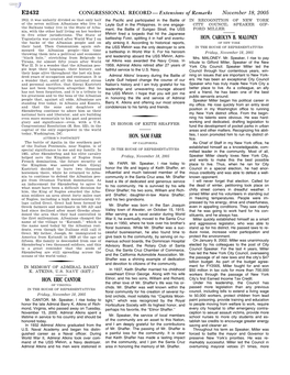 CONGRESSIONAL RECORD— Extensions of Remarks E2432 HON