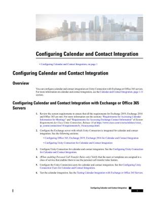 Configuring Calendar and Contact Integration
