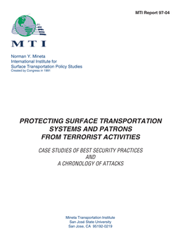 Protecting Surface Transportation Systems and Patrons from Terrorist Activities