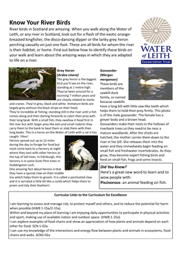 Know Your River Birds Guide