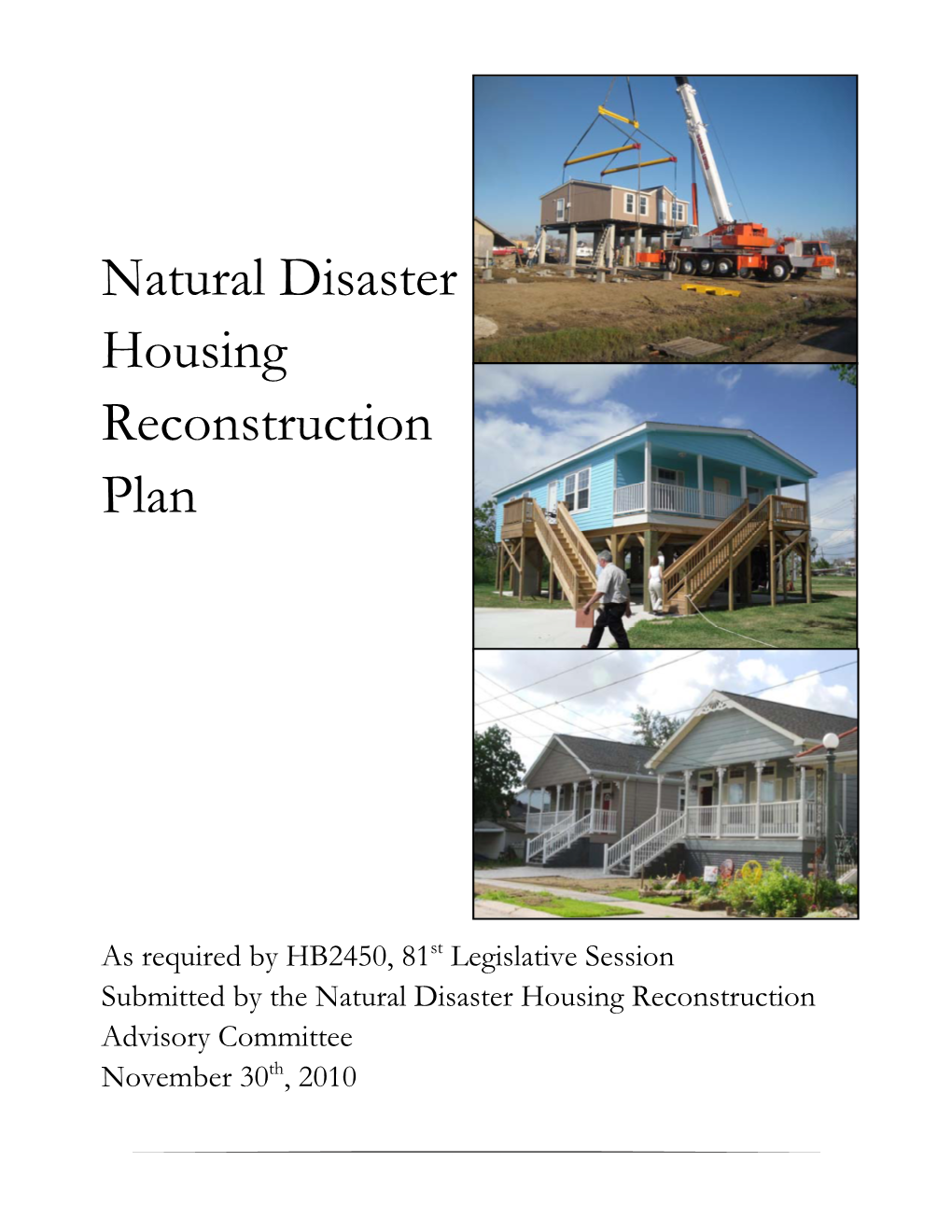 Natural Disaster Housing Reconstruction Plan DocsLib