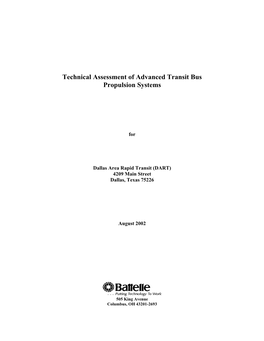 Technical Assessment of Advanced Transit Bus Propulsion Systems