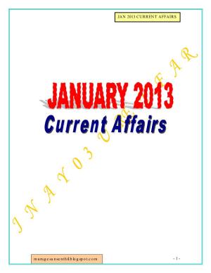 1 - Jan 2013 Current Affairs
