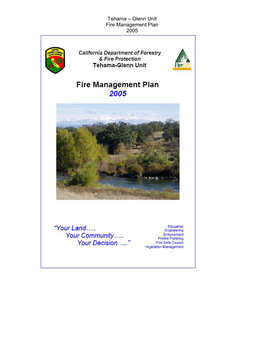 Glenn Unit Fire Management Plan 2005