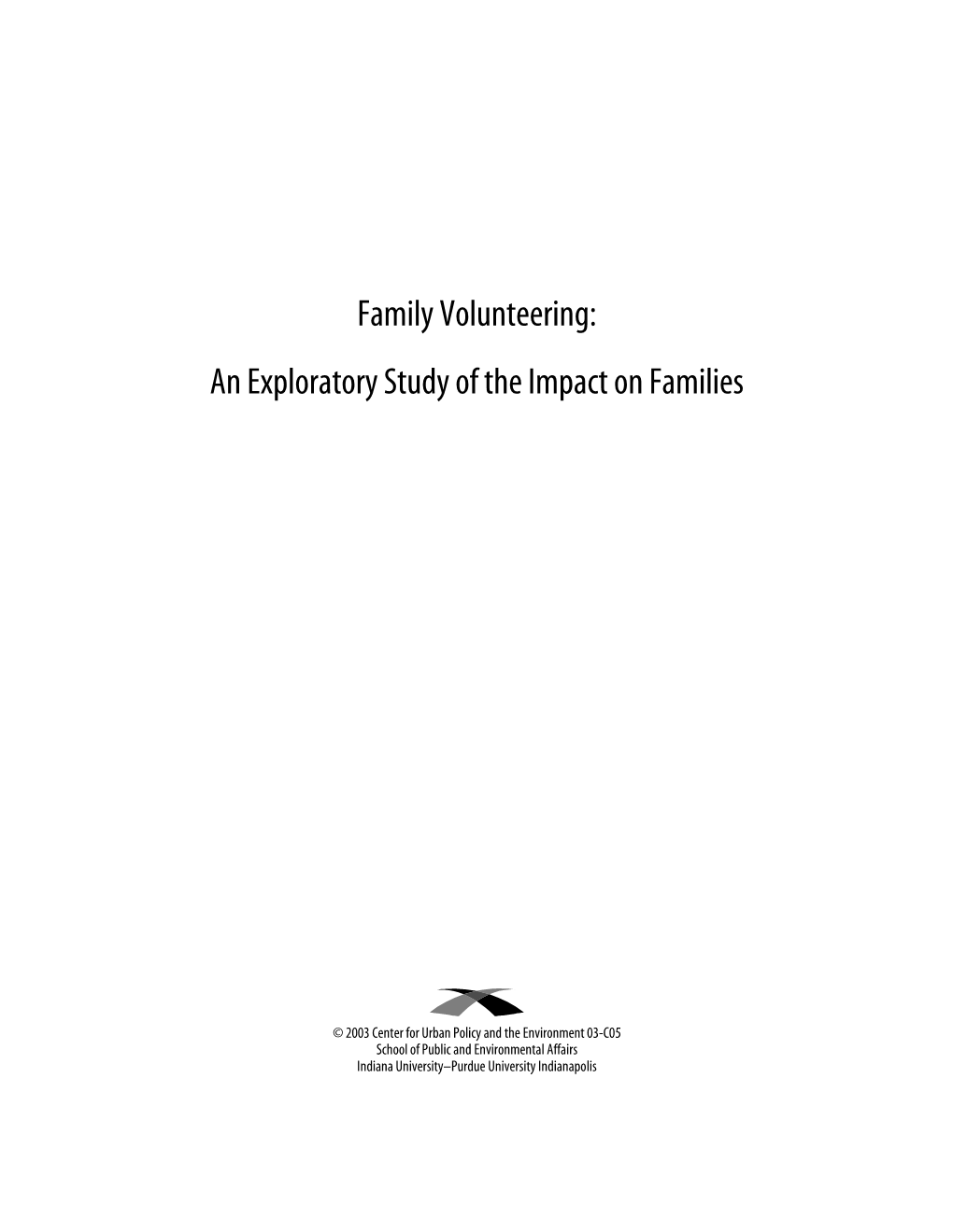 Family Volunteering: an Exploratory Study of the Impact on Families