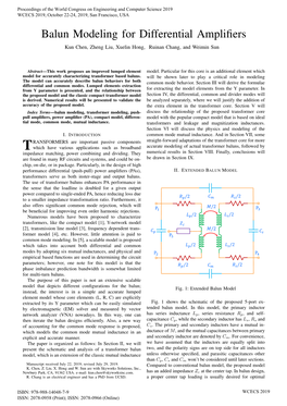 Published Articles Balun Modeling for Differential Amplifiers