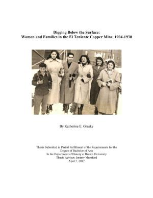 Women and Families in the El Teniente Copper Mine, 1904-1930