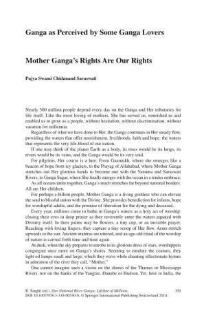 Ganga As Perceived by Some Ganga Lovers Mother Ganga's Rights Are Our Rights