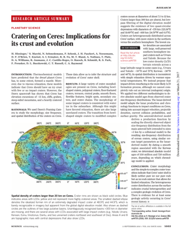 Cratering on Ceres: Implications for Ceres’ Surface, with More Craters in the Northern Versus the Southern Hemisphere