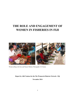 The Role and Engagement of Women in Fisheries in Fiji