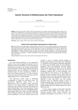 Genetic Structure of Mediterranean Sea Turtle Populations