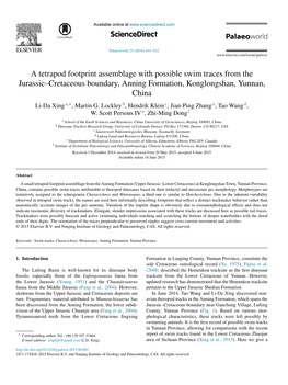 A Tetrapod Footprint Assemblage with Possible Swim Traces from The