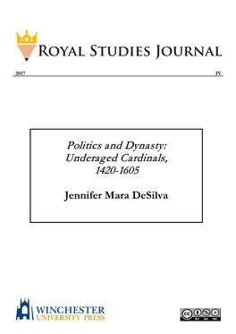 Politics and Dynasty: Underaged Cardinals, 1420-1605