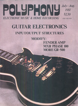 Guitar Electronics Input/Output Structures Modify: Fender Amp Mxr Phase 100 More Gr- 500 the Ultimate Keyboard
