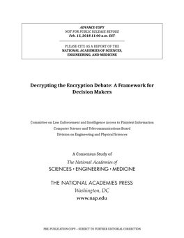 Decrypting the Encryption Debate: a Framework for Decision Makers