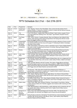 TPTV Schedule Oct 21St – Oct 27Th 2019