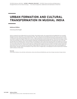 Urban Formation and Cultural Transformation in Mughal India