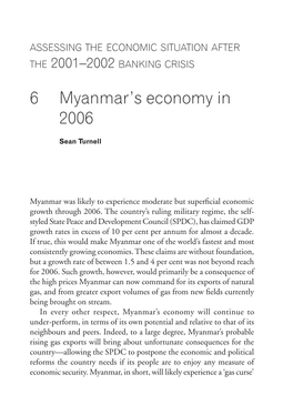 Myanmar's Economy in 2006
