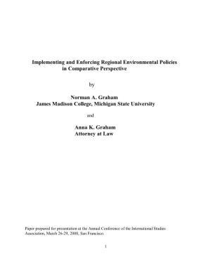 Implementing and Enforcing Regional Environmental Policies in Comparative Perspective by Norman A. Graham James