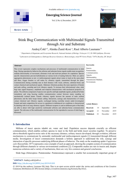 Stink Bug Communication with Multimodal Signals Transmitted