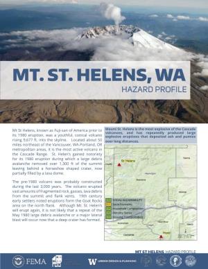 Mt. St. Helens, Wa Hazard Profile