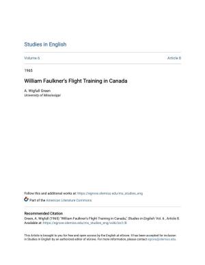 William Faulknerâ•Žs Flight Training in Canada