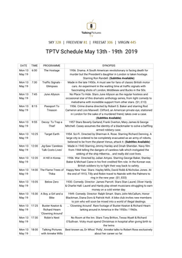 TPTV Schedule May 13Th - 19Th 2019