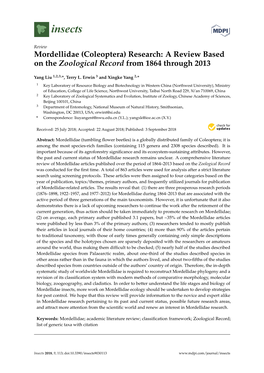 Research: a Review Based on the Zoological Record from 1864 Through 2013
