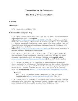 The Book of Sir Thomas Moore