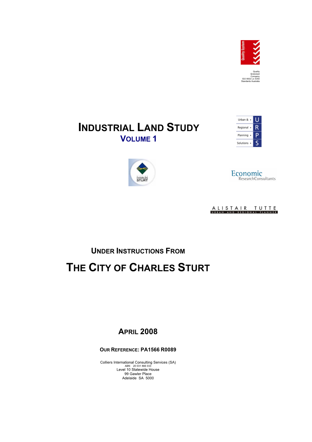 Industrial Land Study the City of Charles Sturt