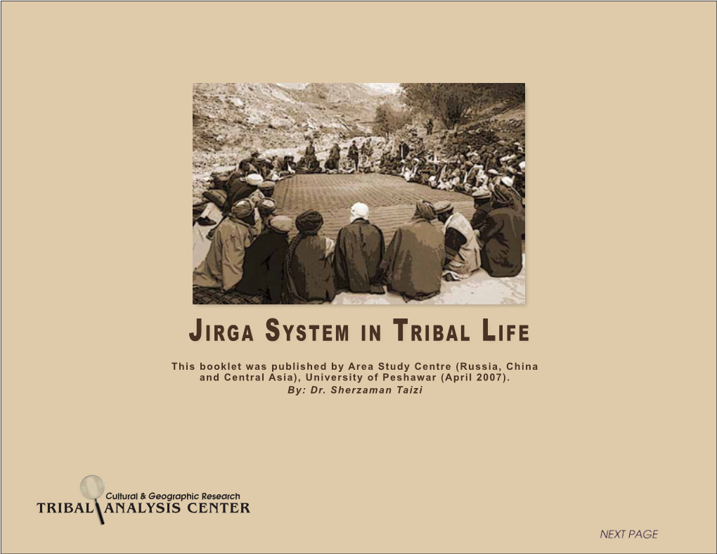 Jirga System in Tribal Life by Dr