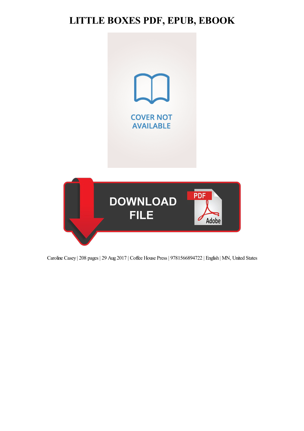 PDF Download Little Boxes Ebook, Epub