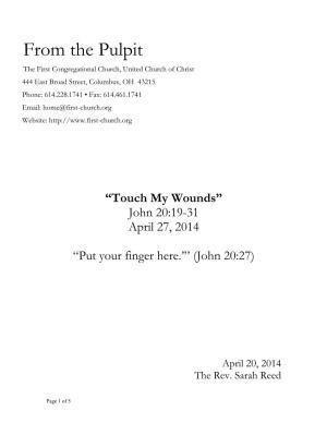 Worship Service Notes for 7/6/97__Fifth Sunday of Pentecost