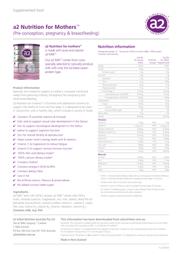 A2 Nutrition for Mothers™ (Pre-Conception, Pregnancy & Breastfeeding)