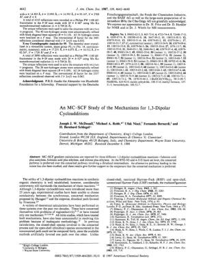 An MC-SCF Study of the Mechanisms for 1,3-Dipolar Cycloadditions