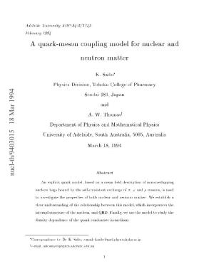 A Quark-Meson Coupling Model for Nuclear and Neutron Matter