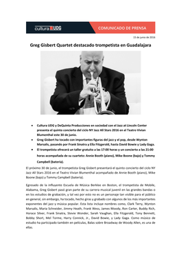 Greg Gisbert Quartet Destacado Trompetista En Guadalajara