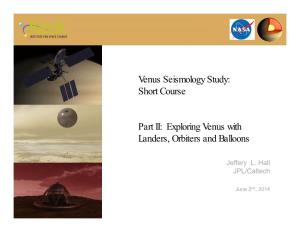 Venus Seismology Study: Short Course