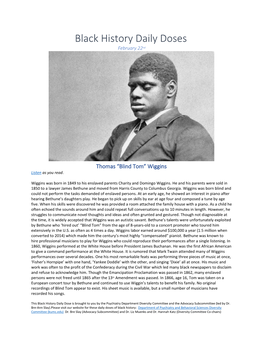 Black History Daily Doses February 22Nd