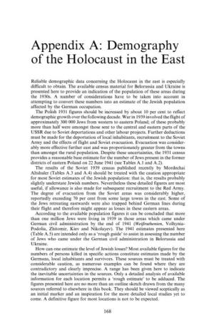 Appendix A: Demography of the Holocaust in the East