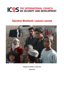 Operation Moshtarak: Lessons Learned