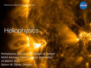 Heliophysics Division FY17 Budget & Update