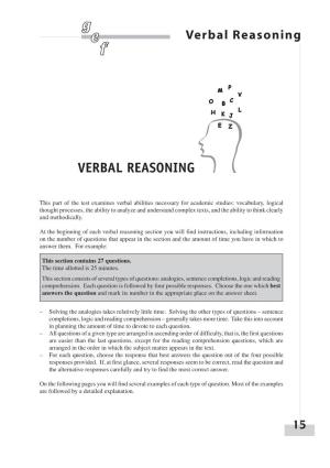 Verbal Reasoning F