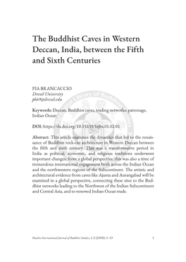 The Buddhist Caves in Western Deccan, India, Between the Fifth and Sixth Centuries