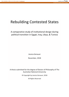 Rebuilding Contested States