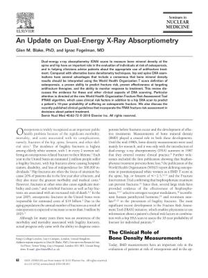 An Update on Dual-Energy X-Ray Absorptiometry Glen M
