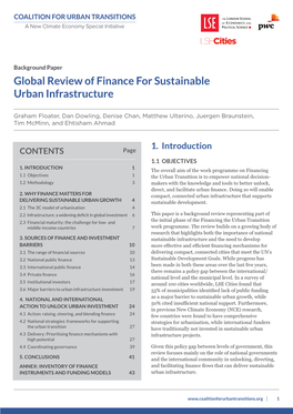 Global Review of Finance for Sustainable Urban Infrastructure