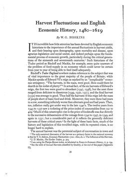 Harvest Fluctuations and English Economic History, I48o-I6x 9