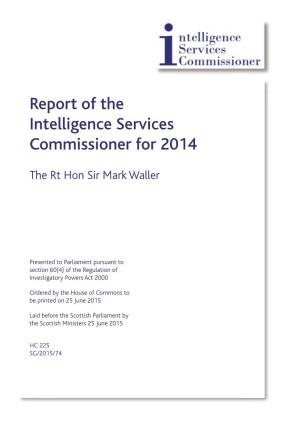 Annual Report of the Intelligence Services Commissioner for 2014
