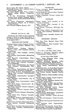 8 Supplement to the London Gazette, 1 January